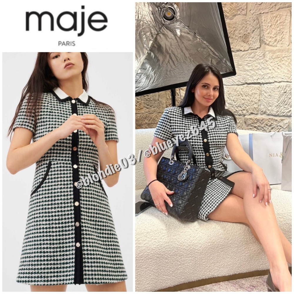 Maje “Renaga” contrast tweed dress FR40/US8